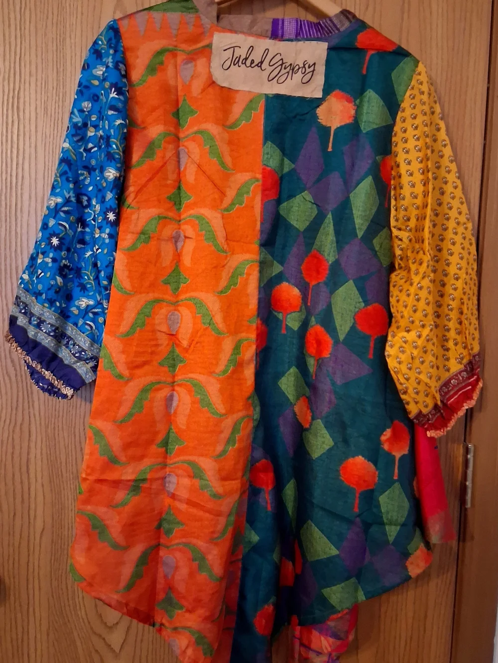 Jaded Gypsy Patchwork Woman's Multicolor Boho Kimono One Size - Picture 5 of 8